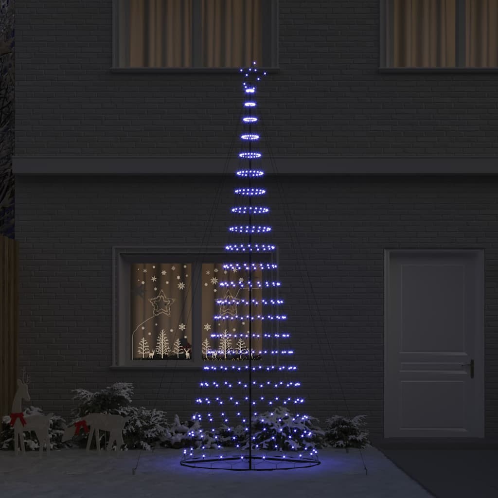 LED Christmas Tree with Stand Blue 138.5 x 138.5 x 399 cm Metal